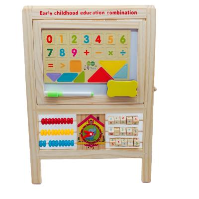 China Intelligence Toy Wooden Multi Function Childhood Computing Early Educational Frame Learning Drawing Board Combination for sale