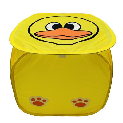 China Folding Collapsible Polyester Storage Cartoon Tiger Cat Dog Monkey Print Box For Toy Trash Basket With Handle for sale