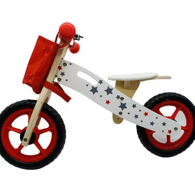 China Outdoor Activity Kids Toy Wooden Balance Bicycle for Outdoor Activity with Removable Bag for sale