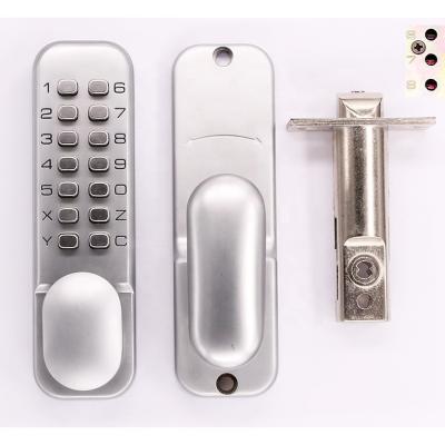 China Need to open plate to change pin to set keyless code digital push button mechanical lock with paddle handle for sale