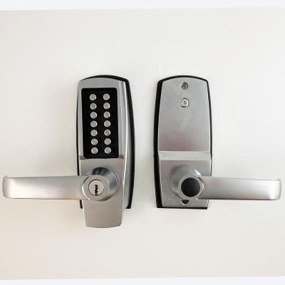 China Use Screwdriver To Turn Knob To Set Premium Push Button Mechanical Key Code Door Lock With Key Handle for sale