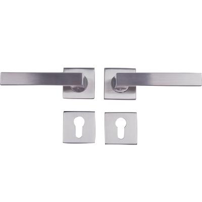 China Combined with lock body and mortise cylinder to be whole set design key lever door handle lock set stainless steel for wooden door for sale