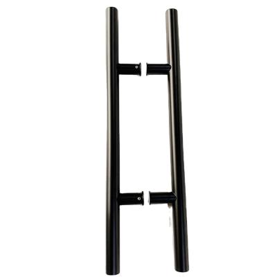 China Modern 600mm Single or Back to Back Hollow Tube Entrance Door Matt Black Pull Handle for sale