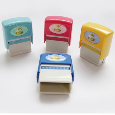 China Rectangle Design ABS Plastic Individual Ink Kids Clothing Name Cloth Printing Custom Logo Stamp New for sale