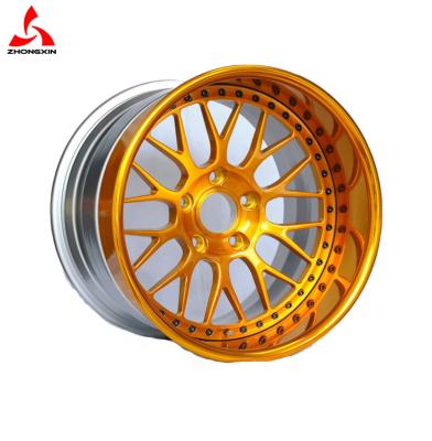 China ALLOY D-Move Forged Custom Export 6061-T6 Wheel FG301 Double Color Rims 18'-22' For Luxury Cars 3-Piece Forged Wheels for sale