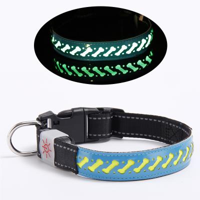 China Lights up hot sale led accessories charms sublimation personalized luxury leather dog collar with lights for sale