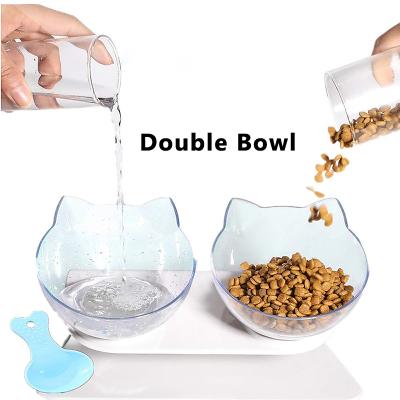 China Automatic Plastic Eco-Friendly Supplies Double Sublimation Deluxe Raised Water Food Cat Dog Pet Feeder Bowl for sale