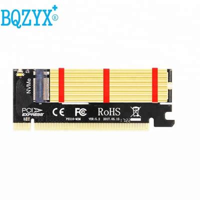 China Desktop M.2 NVMe SSD NGFF to PCIE 3.0 3.0 x4 Adapter X16/X4 M Key Interface Card Support PCI Express with Heatsink for sale