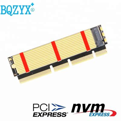 China Desktop M.2 NGFF NVMe SSD to PCIe 3.0 Adapter X16/X8/X4 with Heatsink for 1U/2U Server and Low Profile PC for sale