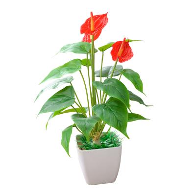 China Minimalist Artificial Anthurium Plant Potting Bonsai Trees for sale