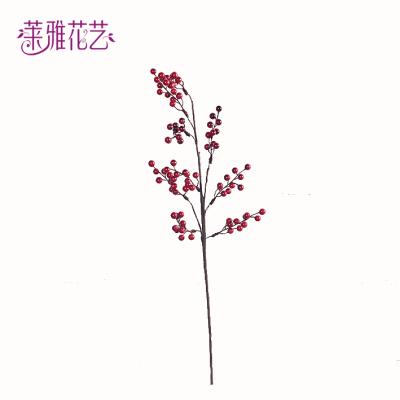 China Eco-friendly artificial flower ornament is red fruit living room floor is bouquet table dry berry branch for sale