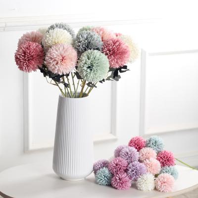 China Hot Sale Eco-Friendly Artificial Small Dandelion Ball Chrysanthemum For Wedding Decoration for sale