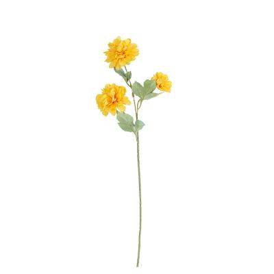 China Three Dahlia Artificial Flowers Decoration Living Room Home Wedding Eco-Friendly Artificial Silk Main Flowers for sale