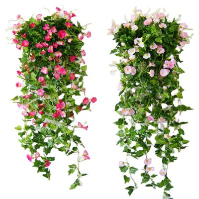 China Indor Decoration Real Touch Artificial Silk Morning Glory Hanging Flower Garland for sale