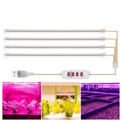 China Seed Starting Cabinet Plant Lamp 4000K Sunlight LED Grow Light Strip with Timer Red-Pink Blue Full-Spectrum Grow Lights Tube Greenhouse for sale