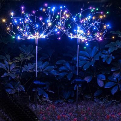 China Decorative Lights 40Copper Powered by 120LED Outdoor Residential Solar Garden Wire String Landscape Light DIY Flower Fireworks Trees for sale