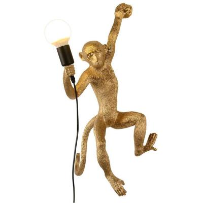 China Wall Light Fixture Vintage Resin Monkey Light Industrial Industrial Wall Lamp For Living Room Children Kid's Bedroom Club Decoration for sale