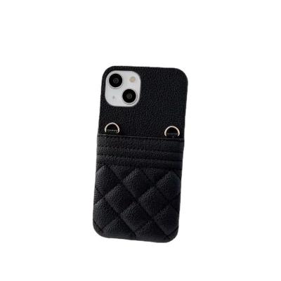 China Custom Shockproof Luxury Black Palm Print Cowhide Leather Cell Phone Case For Iphone 14promax for sale