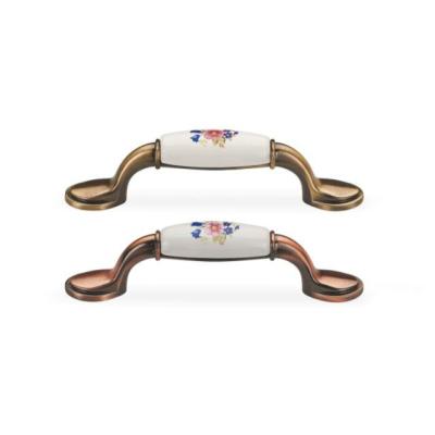 China Modern Hot Sale Porcelain Ceramic Antique Furniture Cabinet Hardware Drawer Handle for sale