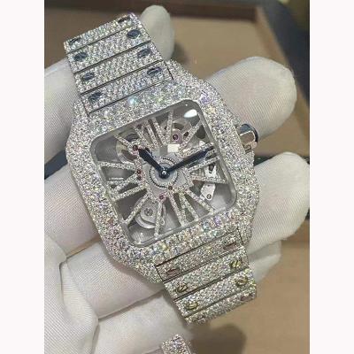 China Luxury Hip Hop Alarm Watch Mens Lab Moissanite Diamond Watch Iced Out VVS Moissanite Custom Watch for sale