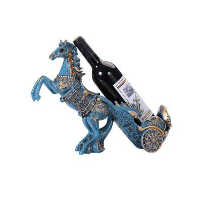 China China Resin Handwork Trolley Red Wine Rack Home Wine Storage Decoration Restaurant Winery Display Rack Horse-drawn Wine Rack for sale