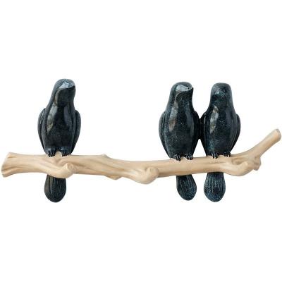 China China resin handwork simulation bird wall decoration hook on the wall without hook without trace main coat and hat storage punch for sale