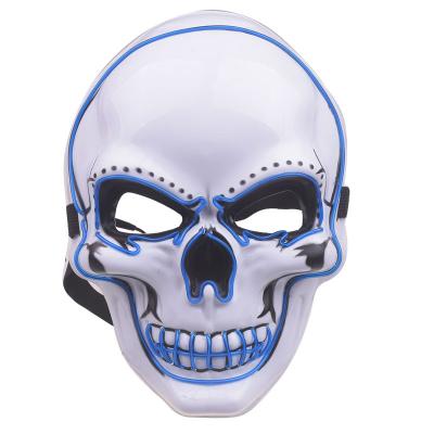 China Glowing Mask Tik Tok Hot Seller Lit Up Masquerade Neon Dancing Mask Skull LED Glowing Horror Mask for sale