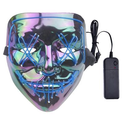 China Glowing Neon Mask Halloween Horror Party Mask Party Club Bar DJ EL Light Neon Mask for sale