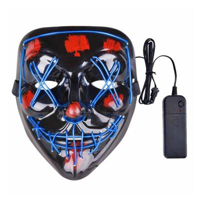 China Halloween Glowing Mask Led Purge Mask Full Face Horror Disguise Glowing Glowing Neon Glowing Glowing Mask Cosplay For Men Adult And Children Masks for sale