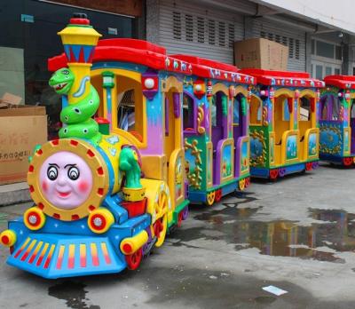 China fiberglass and steel frame kids amusement park track train for sale for sale