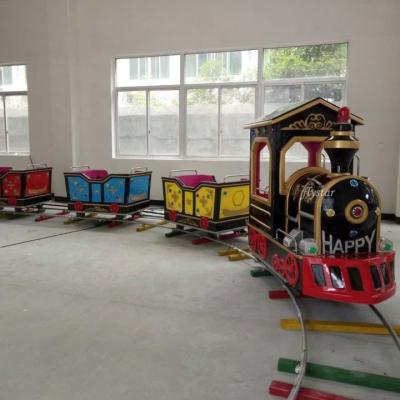 China Fiberglass and steel frame kiddie fun rides electric choo-choo train ride on train for sale