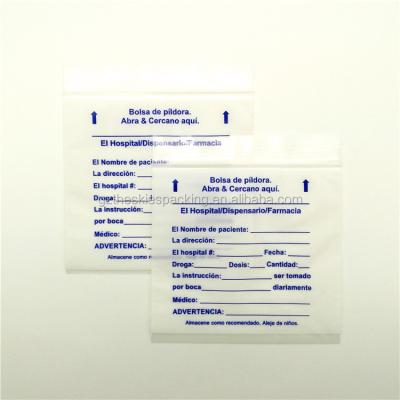 China Disposable Medical Biological Medicines Bag Custom Printed Plastic Zipper Tablet /Drug/Pill /Medicine Dispensing Bag For Hospital for sale