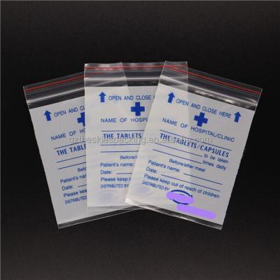 China Factory Price Disposable Wholesale PE Printed Plastic Ziplock Bag Tablets Pouch Drug Pill Dispensing Packaging Bags for sale