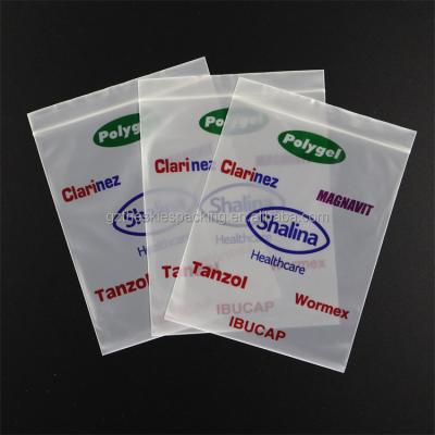 China Recyclable Medicine Tablet Zipper Top LDPE Engraving Printing Resealable Food Grade Healthcare Plastic Bag for sale