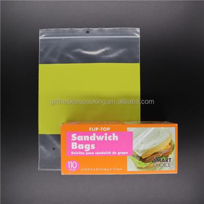 China Disposable Custom Color Print Retail Packing Box For Storage Plastic Resealable PE Freezer LDPE Sandwich Ziplock Bags for sale