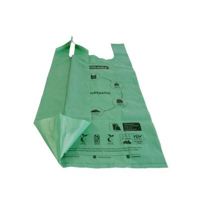 China BIODEGRADABLE high quality custom printed biodegradable biodegradable t-shirt bag shopping bag for sale