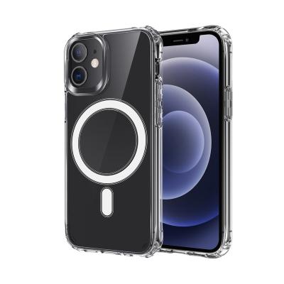 China Magnetic Shockproof Clear Shockproof Phone Cover Case For iPhone 12 11 Ring Cell Phone Case Magnetic Multipolar Filling for sale