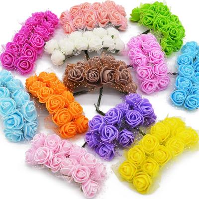 China Manufacturer wholesale colorful 144pcs pe mini foam beautiful and colorful DIY foam rose flower head for sale