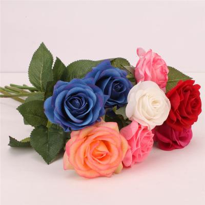 China Simple Touch Natural Simulation Rose Real Touch Moisturizing Rose Wedding Home Decoration Bouquet Artificial Flower Rose for sale