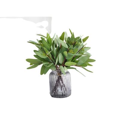 China New style high simulation Sevenstar level artificial hot sale eucalyptus plant for wedding outdoor decoration for sale