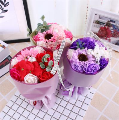 China Rose Bouquets Soap Flower of Beautiful and Colorful High Quality Artificial Flower Wholesale Mini Soap for Valentine's Day for sale