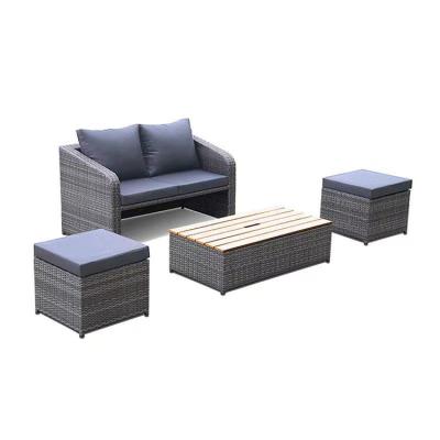 China Modern Main Product Factory Outdoor Furniture Garden Steel Conversation 4pc Set for sale