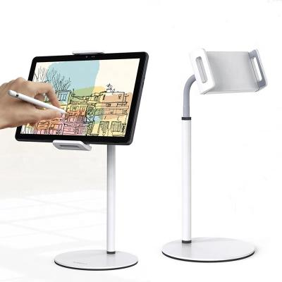 China Adjustable Mobile Phones Stand 360 Shapeable White Metal Flexible Universal Long Desktop Tablet Lazy Mobile Phone Holder for sale