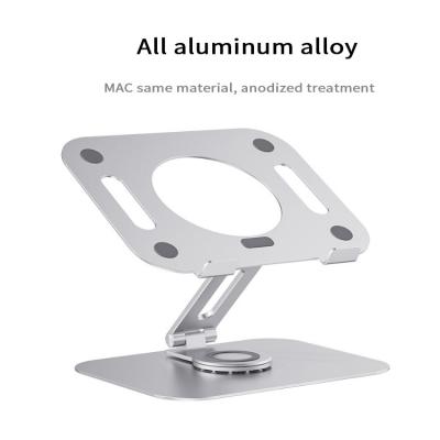 China Portable Adjustable Rotatable Rotatable Metal Aluminum Metal Notebook Foldable Stand Laptop Desk Support Stand Folding Foldable Dual Stand for sale