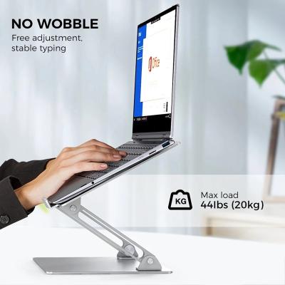 China Silver(Size) Alloy Aluminum Laptop Stand Notebook Stand Riser Stand Ergonomic Adjustable Computer Stand Holder for sale