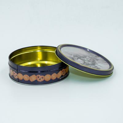 China Recycled Materials Metal Cookie Tin Can High Quality Round Decorative Cookie Tin for sale