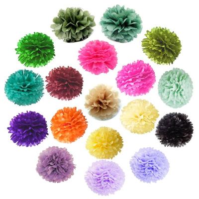 China 17g Large Silk Tissue Paper Sunbeauty Wall Decorations Tissue Paper Pom Pom Set for sale