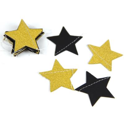 China 250gsm Glitter Gold Black Silver Glitter Garland Home Decor Star Circle Heart Shape Wedding Sunbeauty Party Hanging Decoration for sale