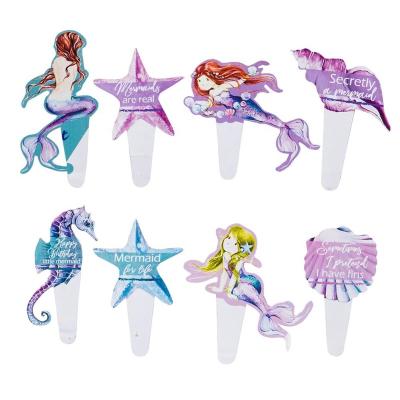 China Wholesale Cake Topper Birthday Decoration Birthday Party Decoration Baby Shower Mermaid Cupcake Topper for sale