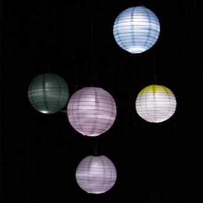 China China Wholesale Party Decoration Hanging Cloth Around LED Paper Lantern for sale